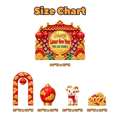 Red Gold Moon Gate Lunar New Year Set
