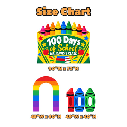Giant Crayon Box 100 Days Backdrop Set