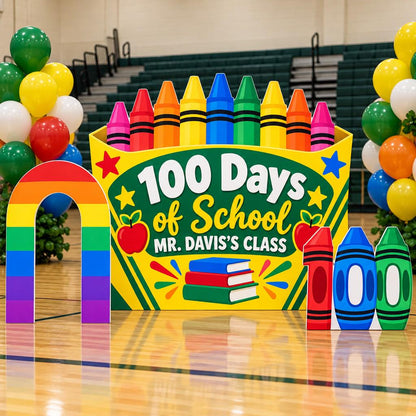 Giant Crayon Box 100 Days Backdrop Set