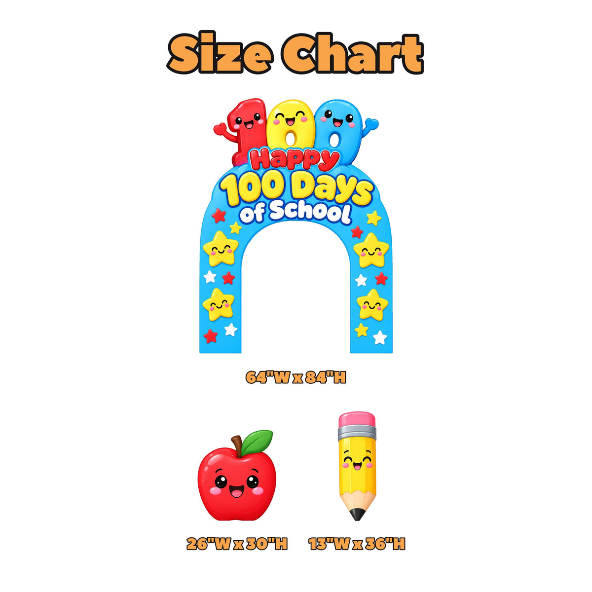 Sky Blue Kawaii 100 Days Arch Set