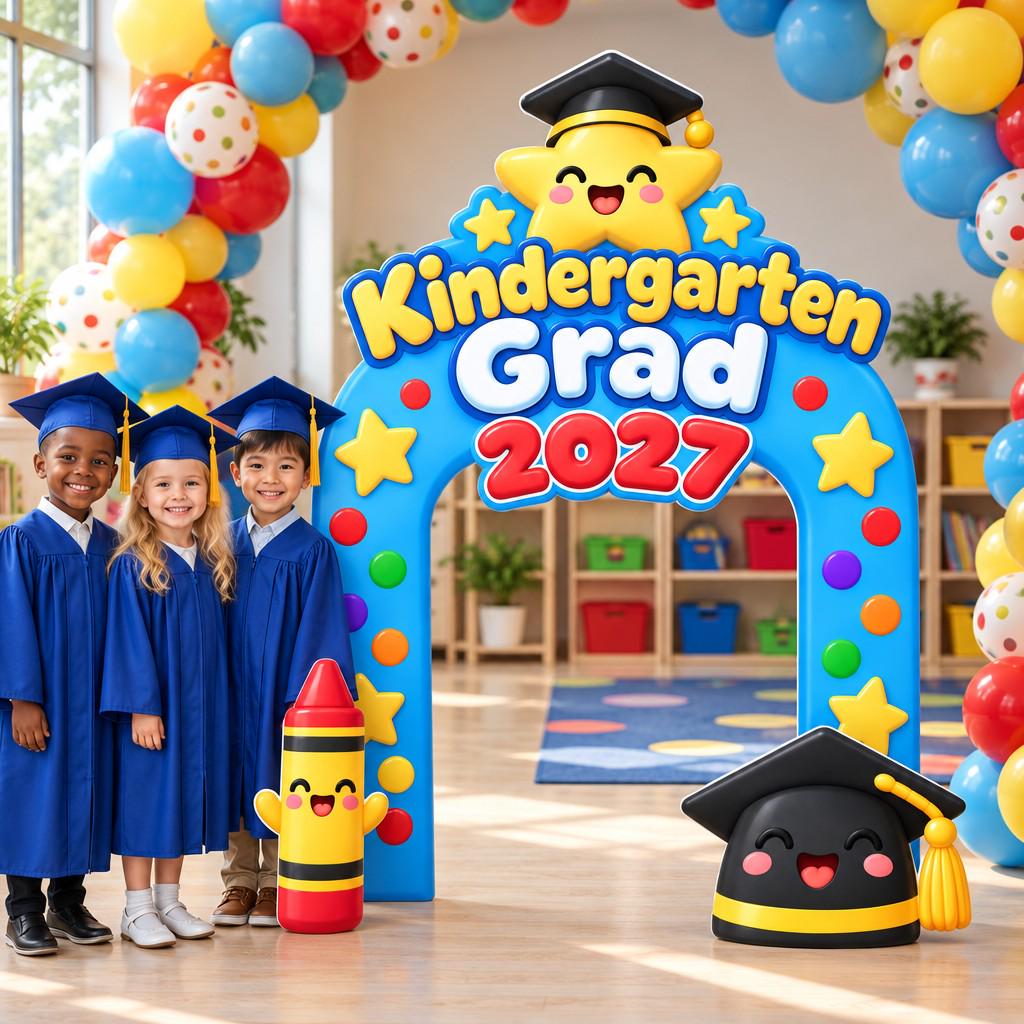 Blue Star Kindergarten Grad Arch Set