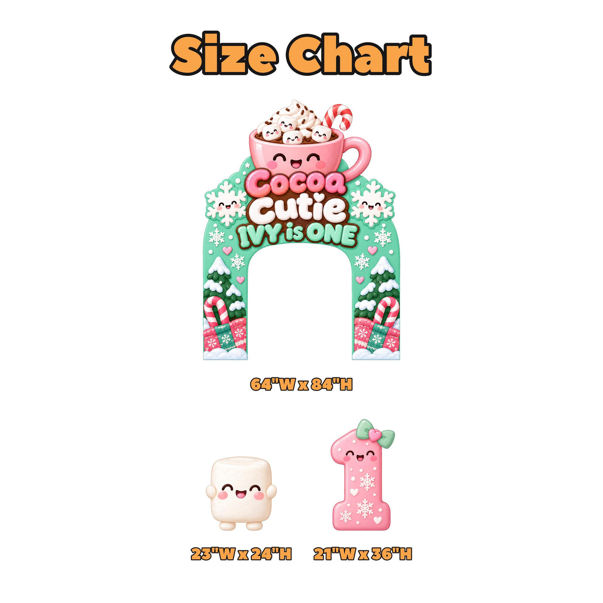Mint Kawaii Hot Cocoa Marshmallow Arch Set