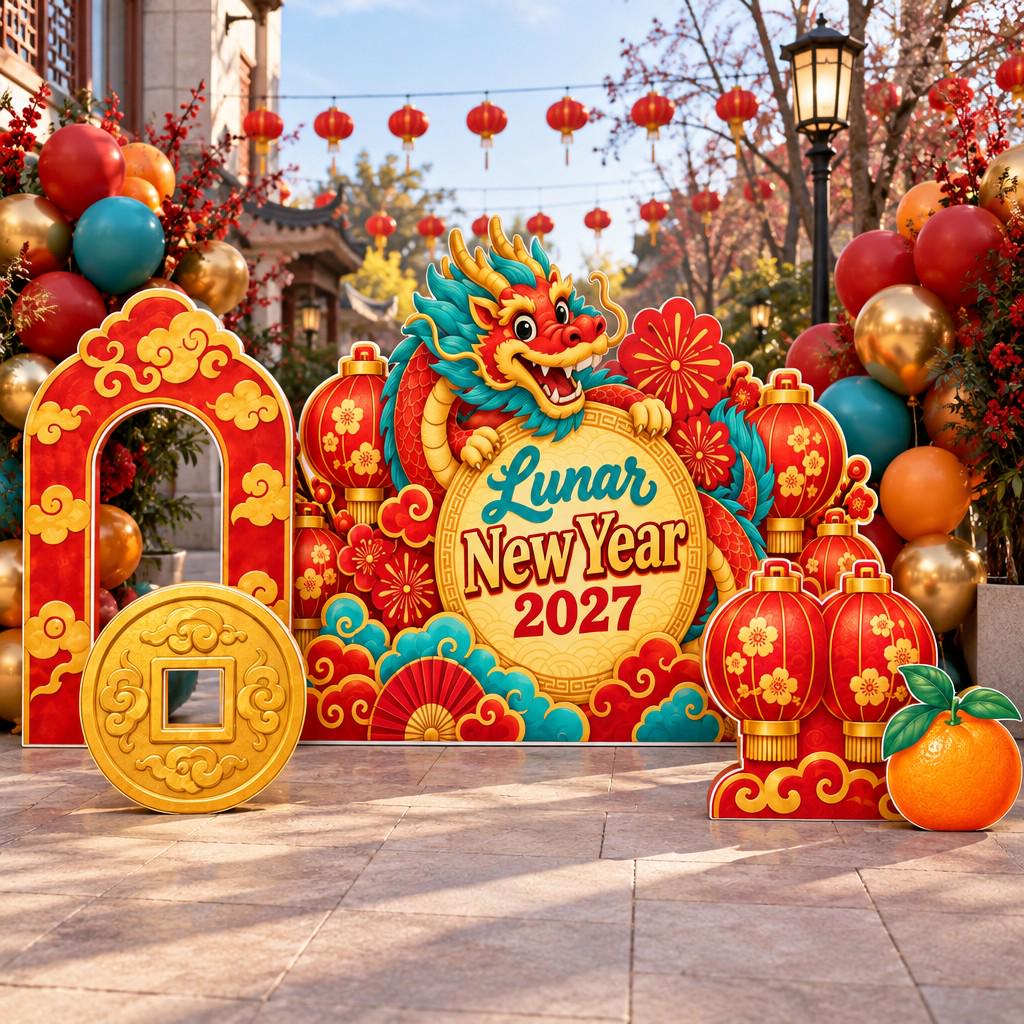 Golden Dragon Medallion Lunar New Year Set