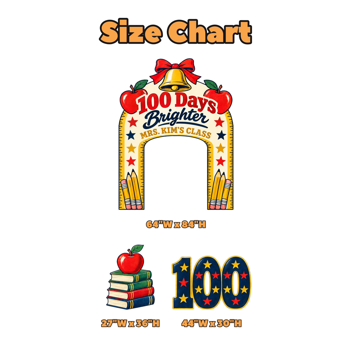 Vintage School Bell 100 Days Brighter Arch