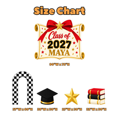 Red Checkerboard Diploma Scroll Grad Set