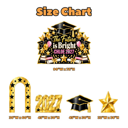 Black Gold Starburst Graduation Backdrop