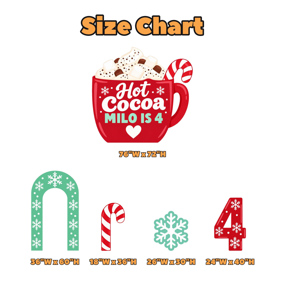 Giant Red Cocoa Mug Snowflake Backdrop Set