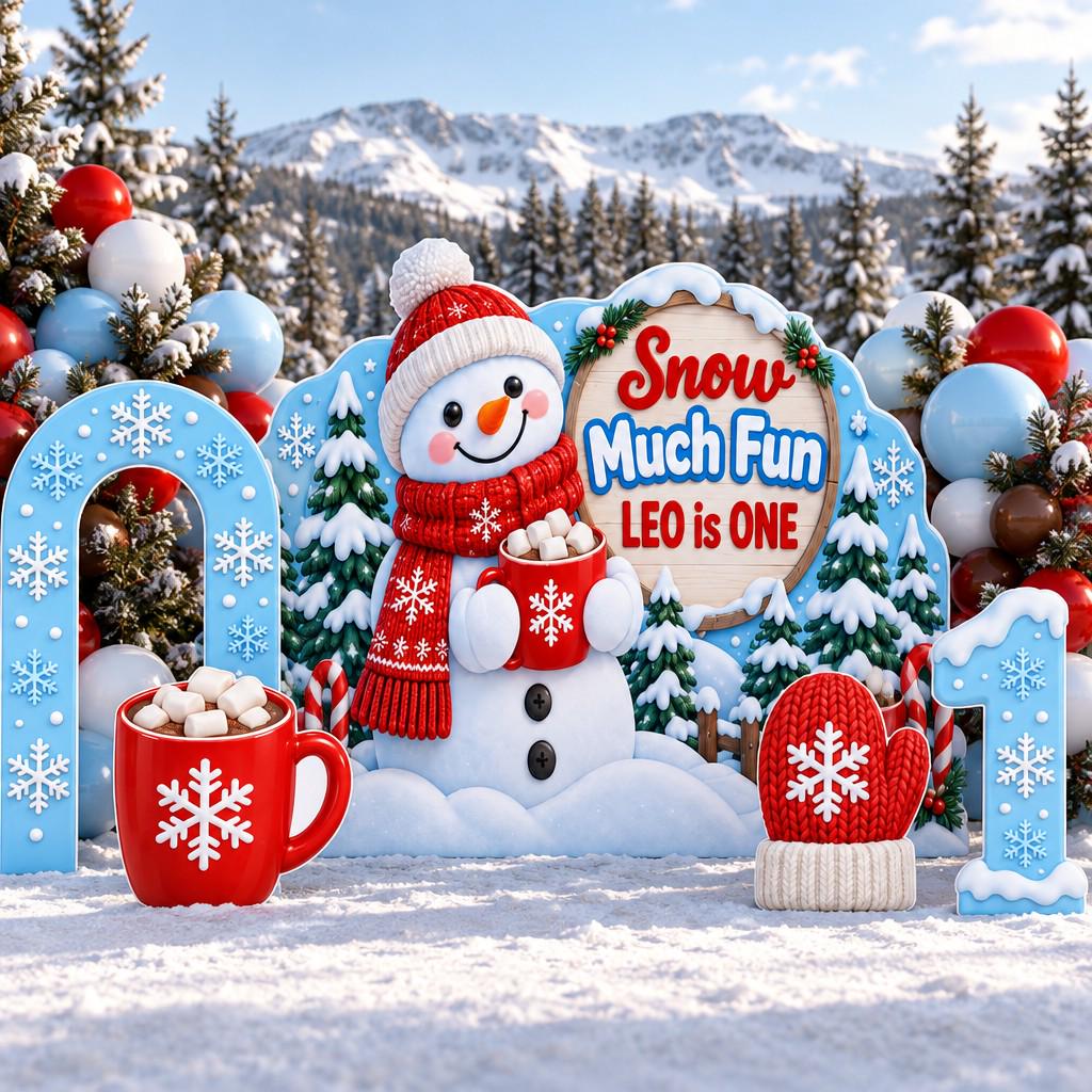 Snowman Hot Cocoa Winter Birthday Set
