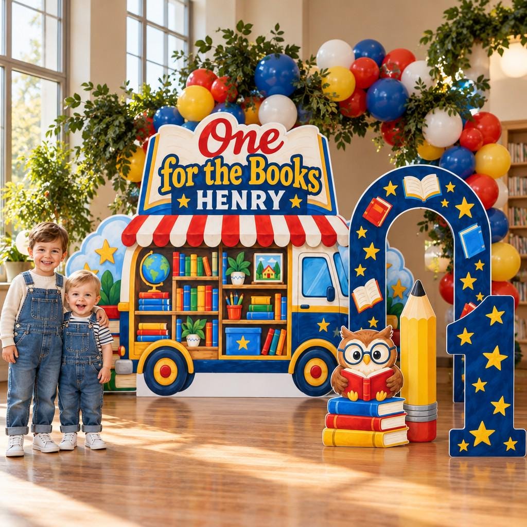 Primary Color Bookworm One for the Books Set