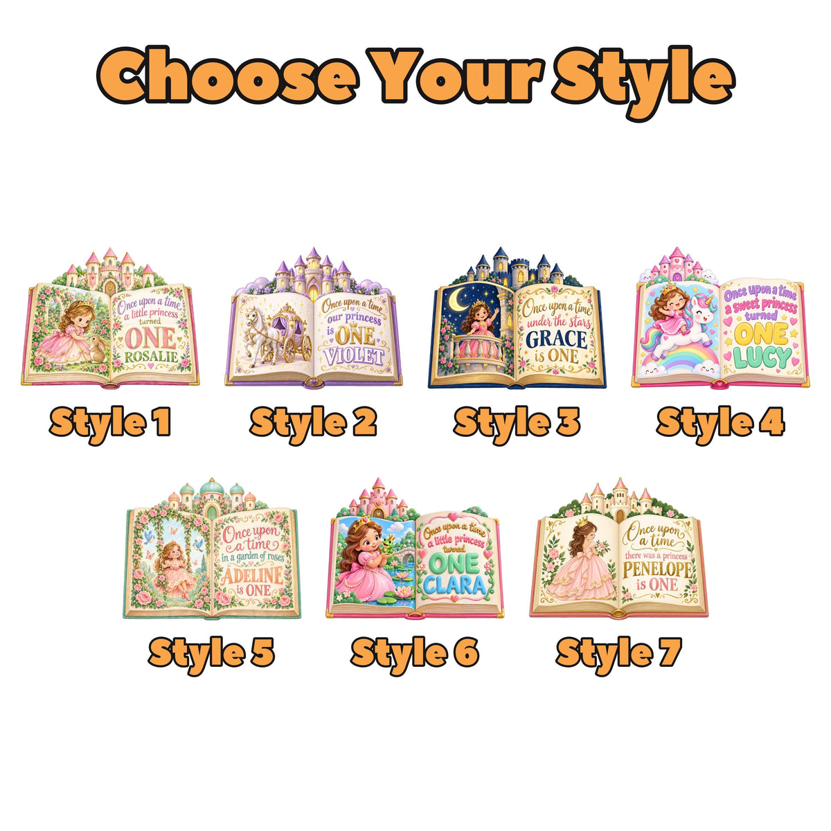 Giant Open Storybook Princess Backdrop