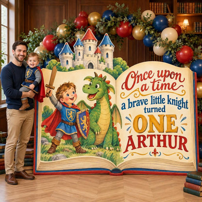 Knight and Dragon Storybook Backdrop