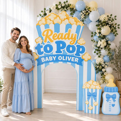 Blue Striped Ready to Pop Popcorn Arch