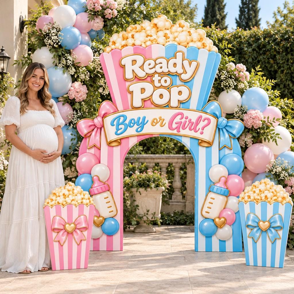 Blue Striped Ready to Pop Popcorn Arch