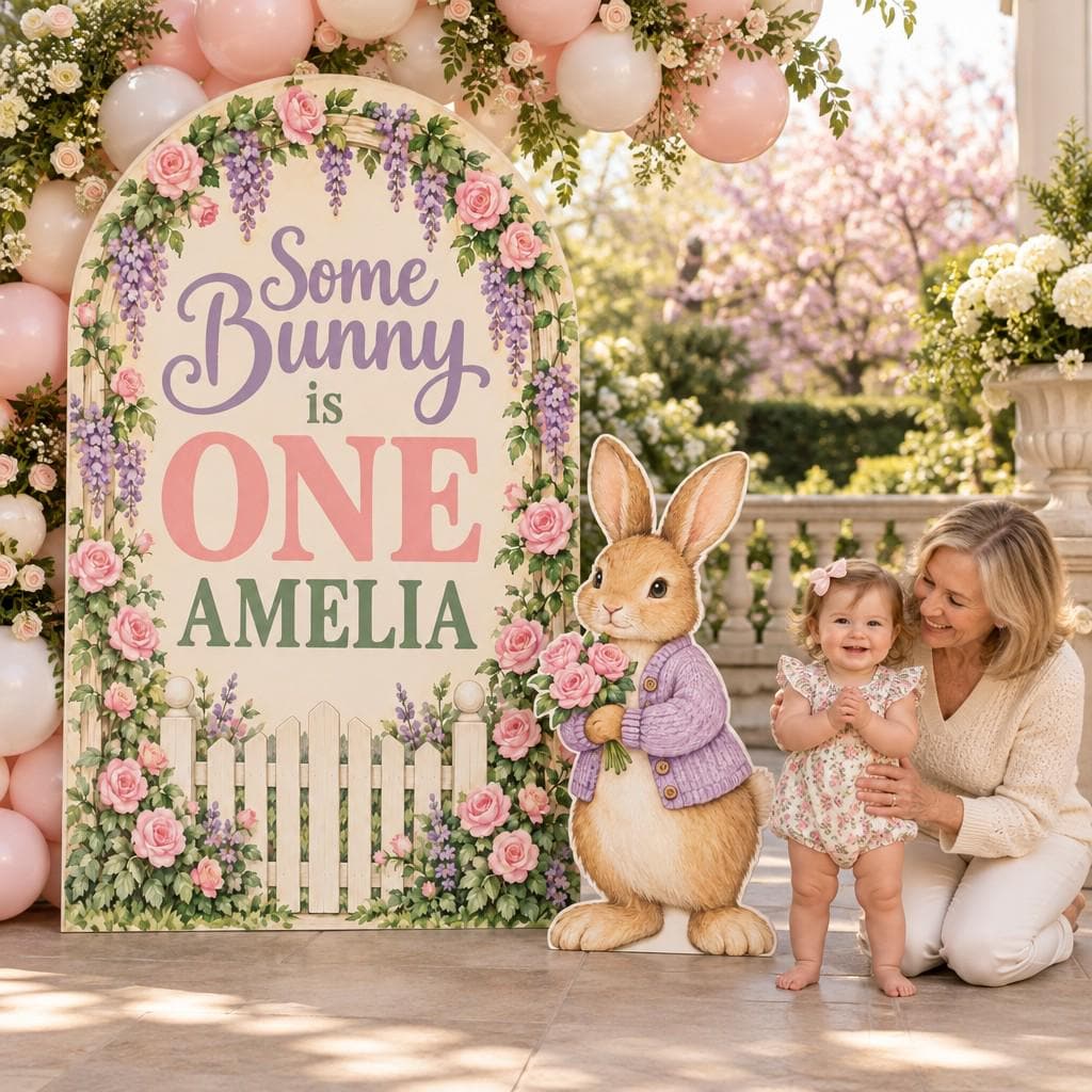 Blue Rose Garden Gate Some Bunny Arch Set