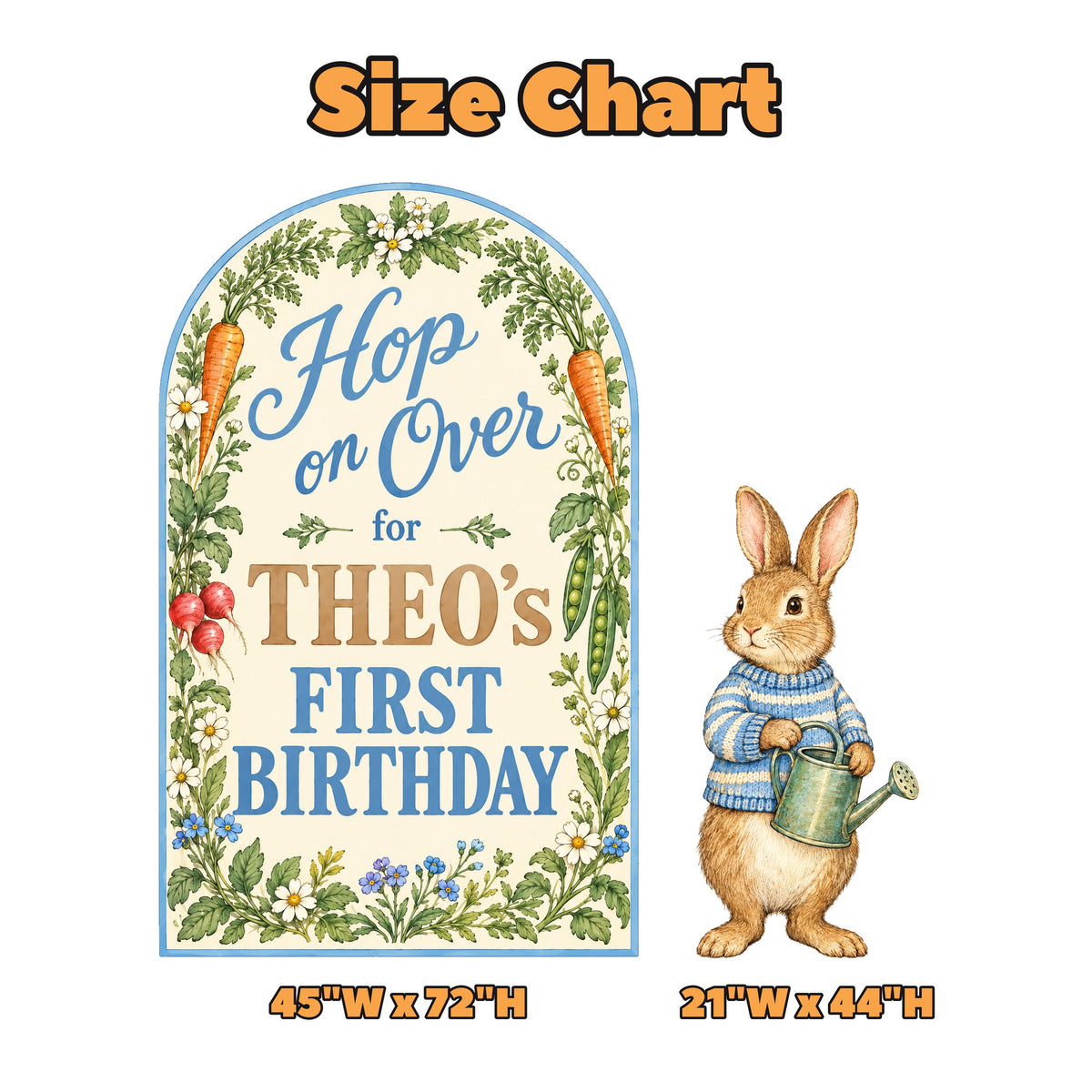 Hop on Over Botanical Bunny Birthday Arch