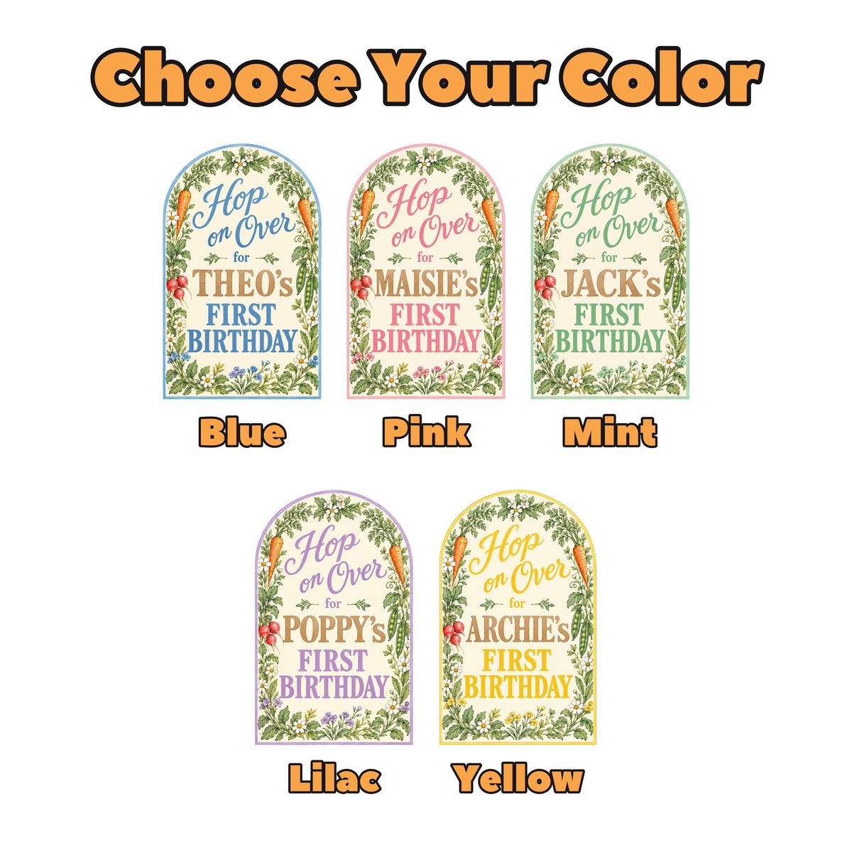 Hop on Over Botanical Bunny Birthday Arch