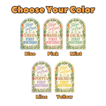 Hop on Over Botanical Bunny Birthday Arch
