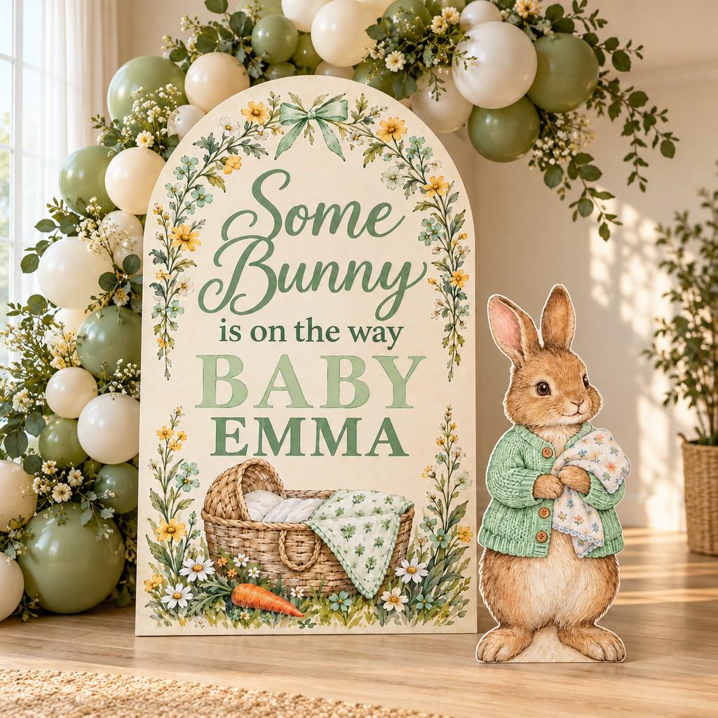 Blue Wildflower Cradle Some Bunny Arch Set