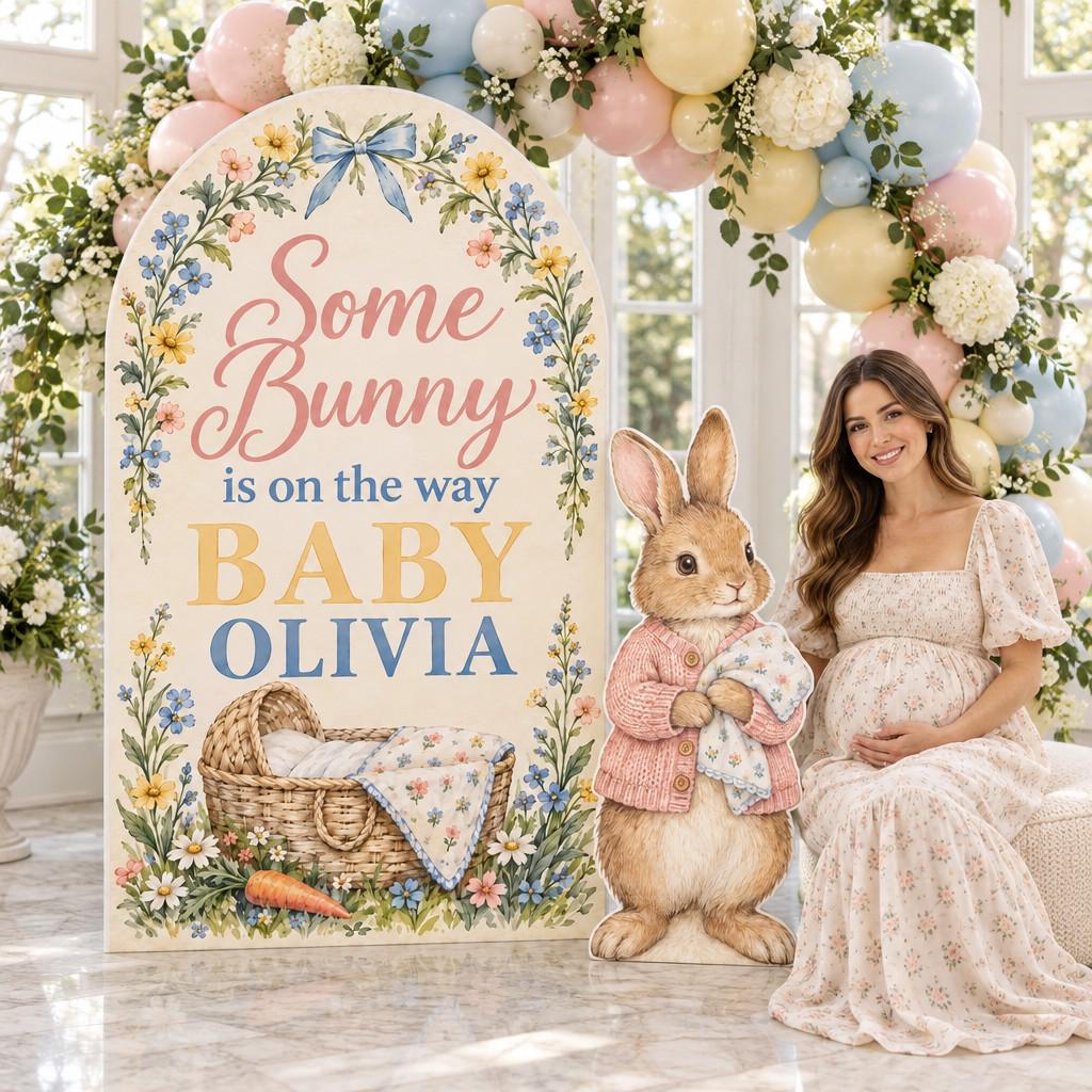 Blue Wildflower Cradle Some Bunny Arch Set
