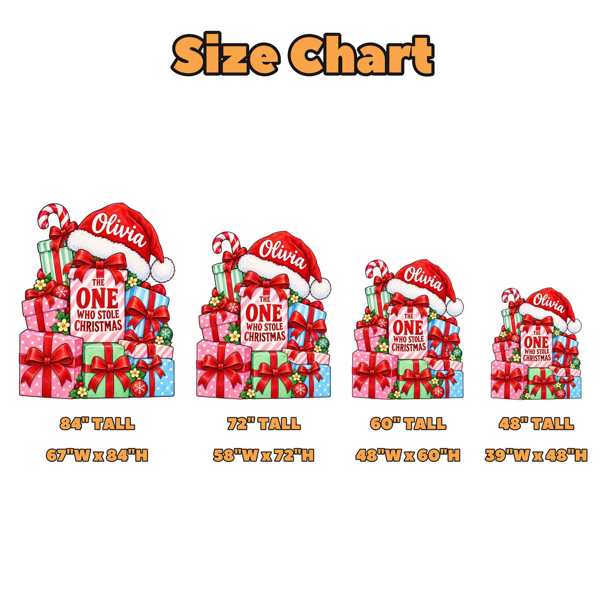 Pink Gift Pile Santa Hat Christmas Sign