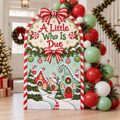 Candy Cane Whimsical Village Baby Shower Arch