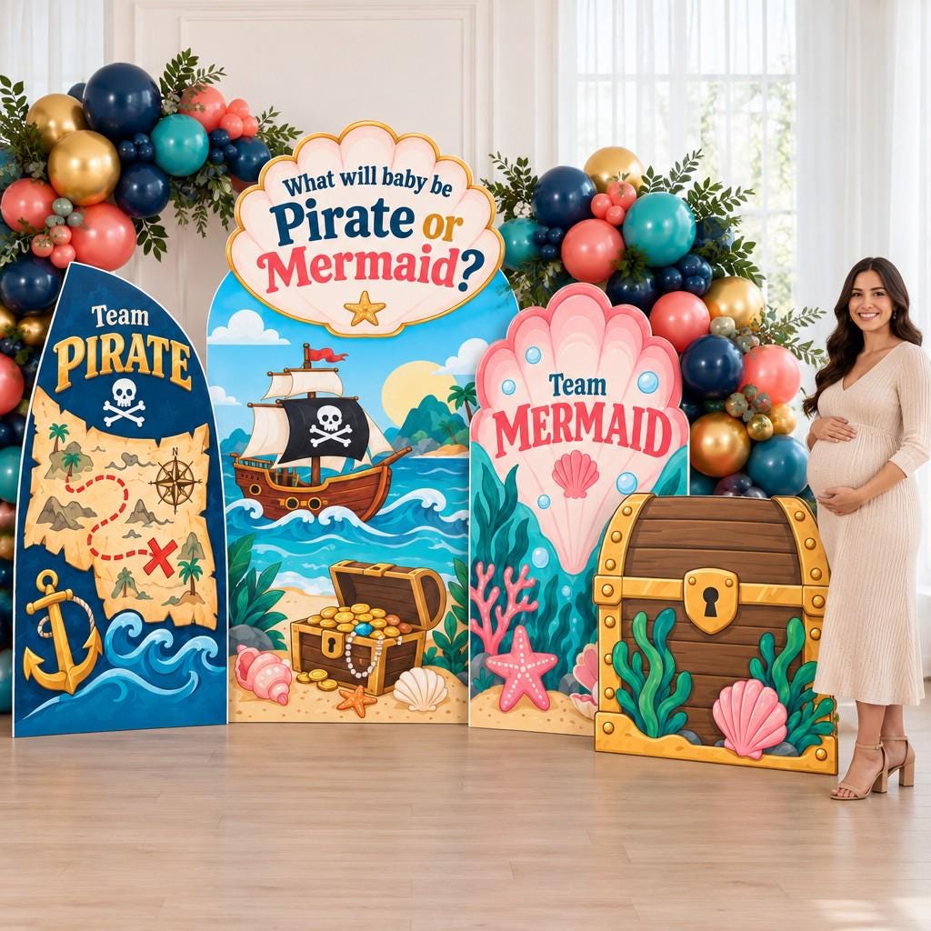 Pirate or Mermaid Gender Reveal Arch Set