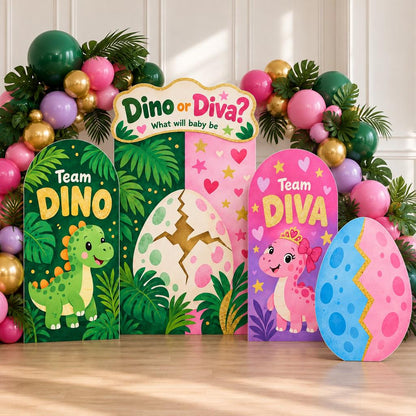 Dino or Diva Jungle Gender Reveal Arch Set