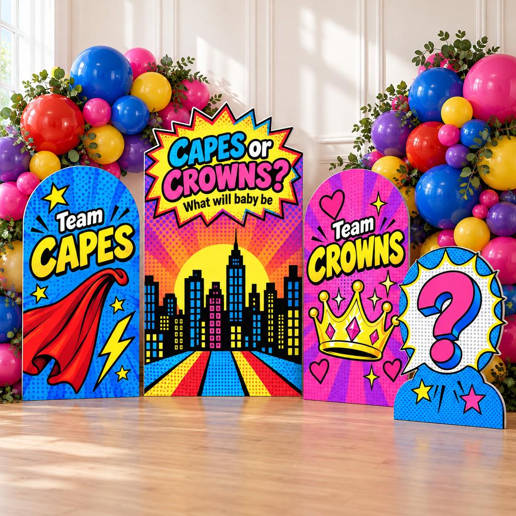 Comic Pop Art Capes or Crowns Reveal Set
