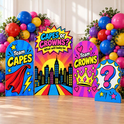 Comic Pop Art Capes or Crowns Reveal Set