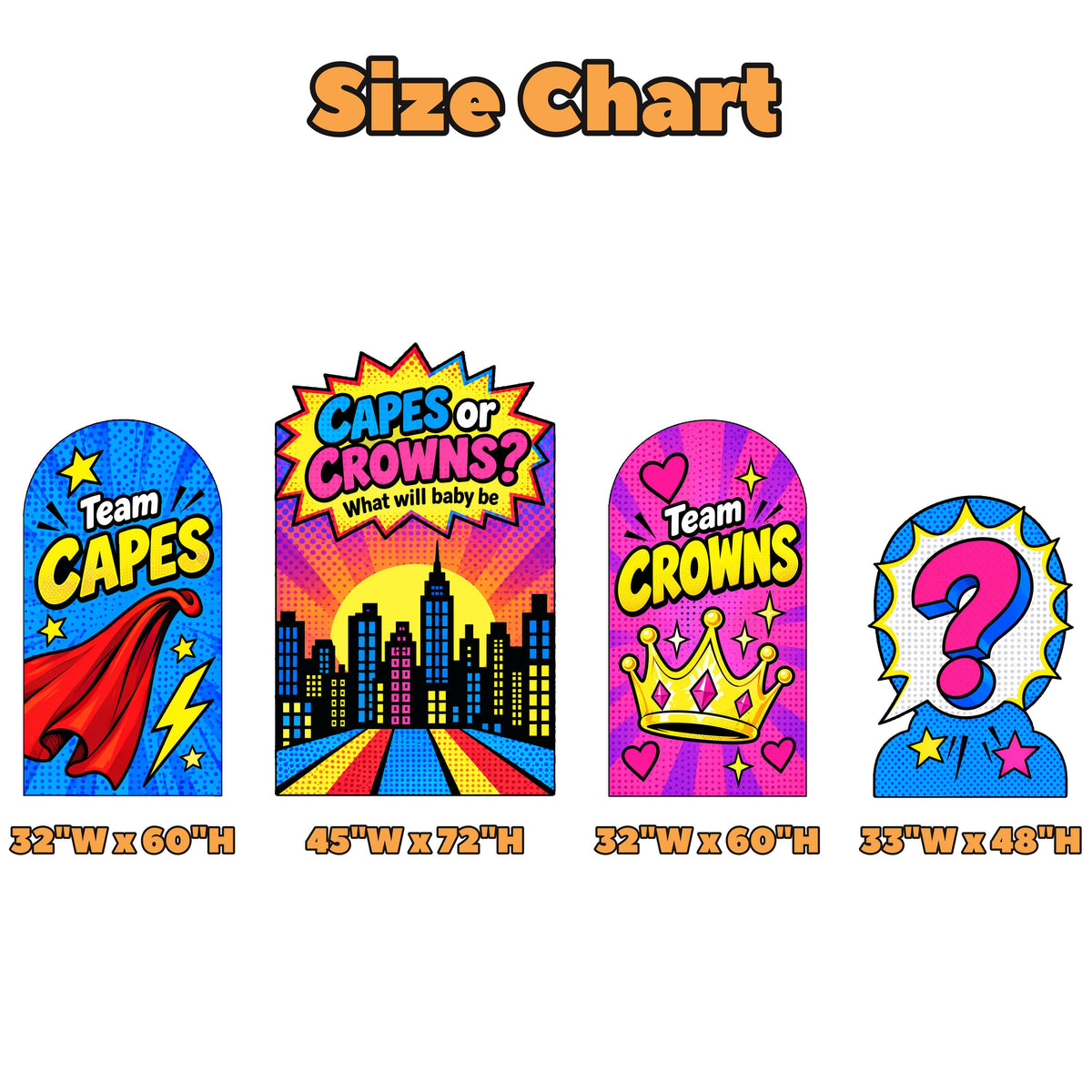Comic Pop Art Capes or Crowns Reveal Set