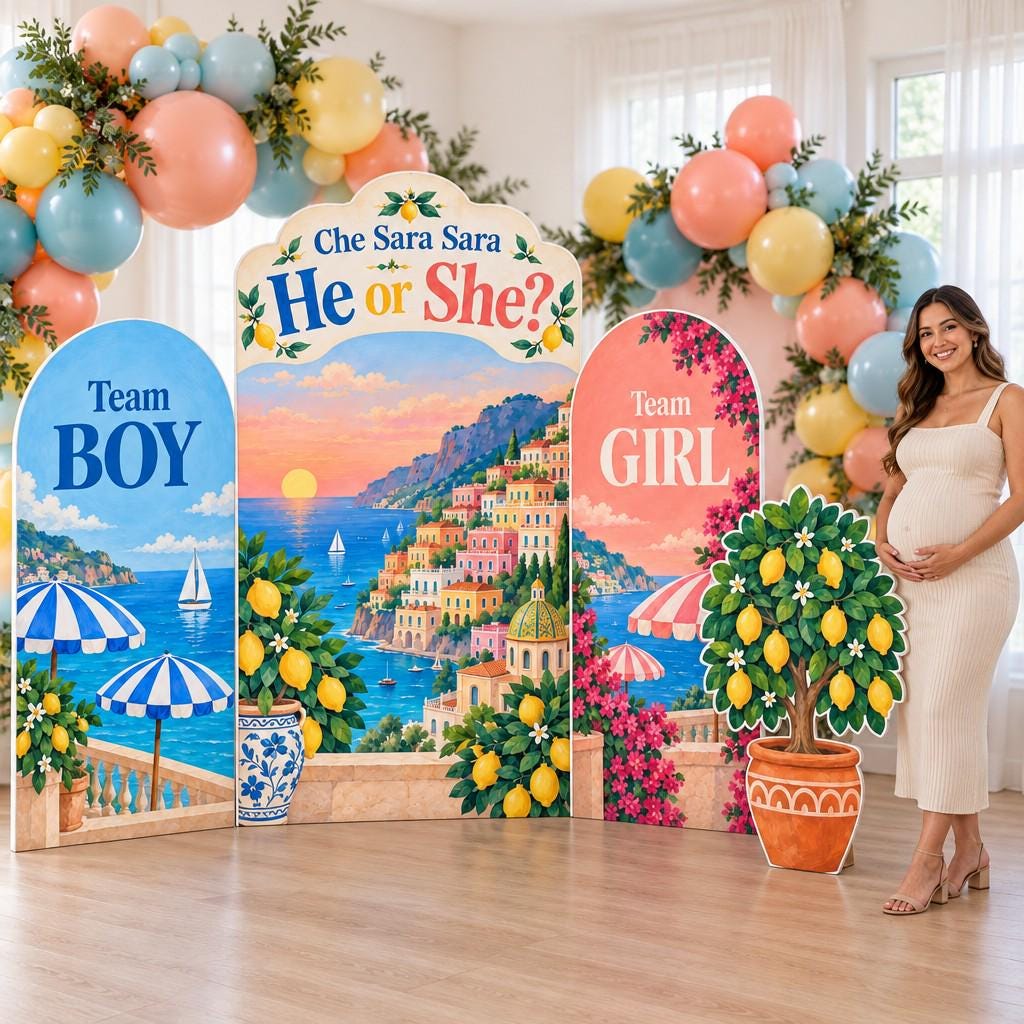 Positano Lemon Gender Reveal Arch Set