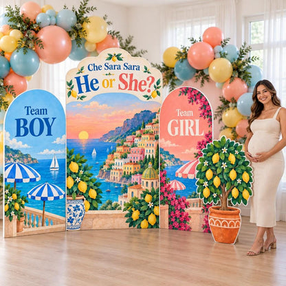 Positano Lemon Gender Reveal Arch Set