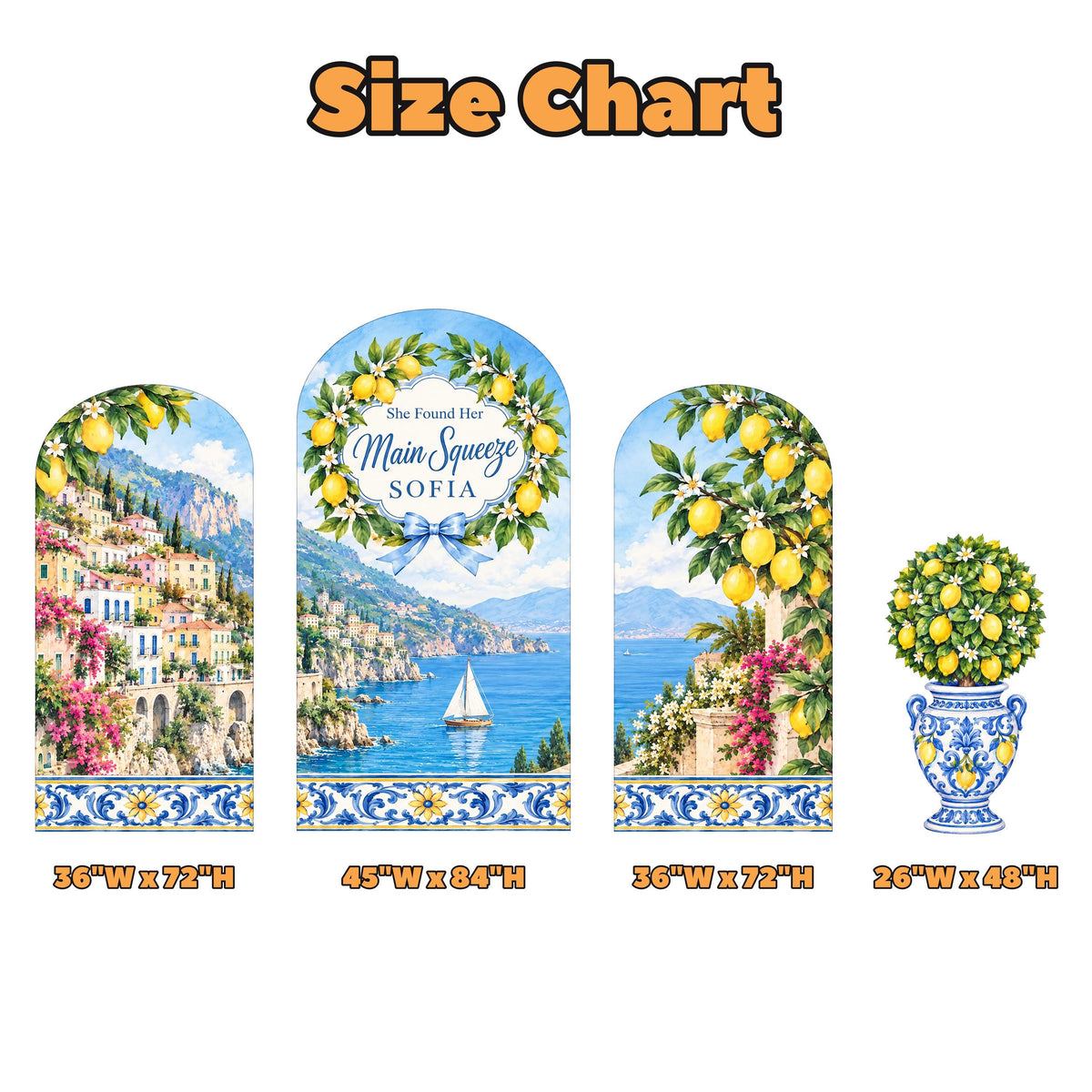 Sailboat Seaside Lemon Triple Arch Set
