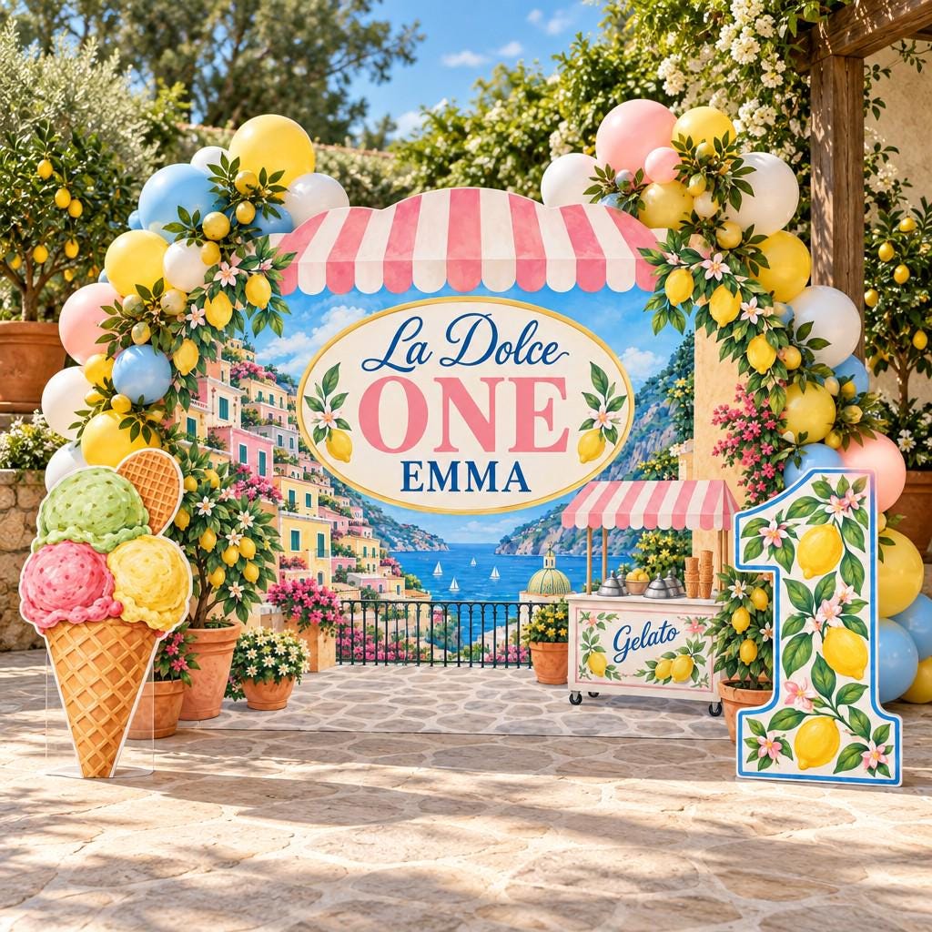 La Dolce One Positano Gelato Backdrop Set