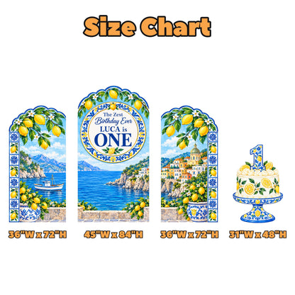 Amalfi Lemon Majolica Triple Arch Backdrop