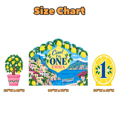 Amalfi Lemon Ciao I'm One Backdrop Set