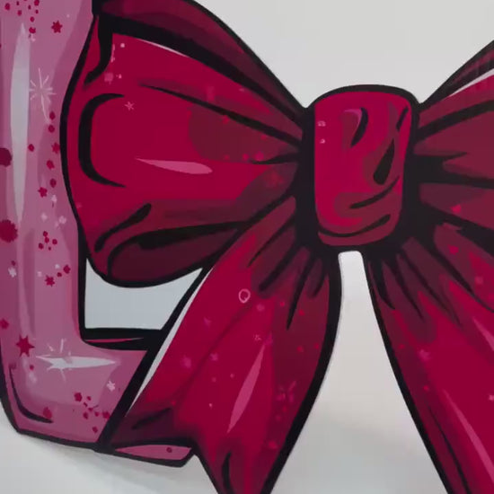 Love Bow Valentines Decoration,Valentine's Outdoor Decor, Bow Standee, Yard Signs with Stakes ,Yard Lawn Decoration, Love theme Decor