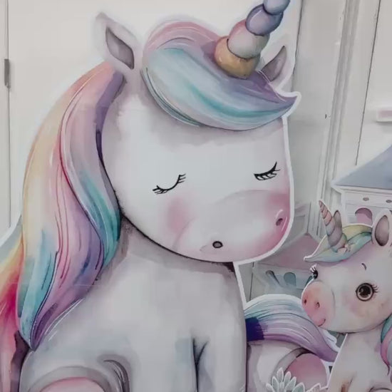 Pastel Unicorn Cutouts, Birthday Party Decorations, Rainbow Unicorn Theme Party, Baby Shower Decor, Hot Air Balloon, Yard Signs, Party Props