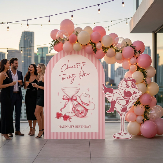Cheers to Twenty One Cowgirl Birthday Prop Set - display 1