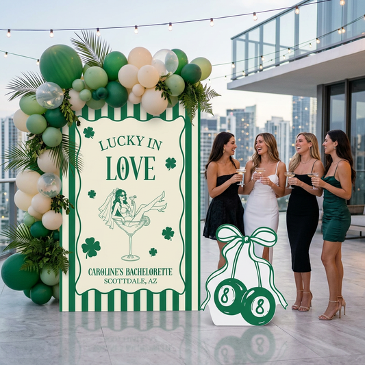Lucky in Love Bachelorette Party Backdrop Set - display 1