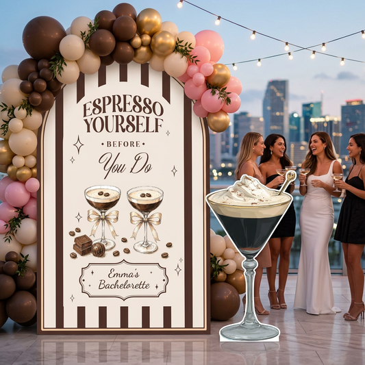 Espresso Yourself Bachelorette Party Backdrop Set - display 1