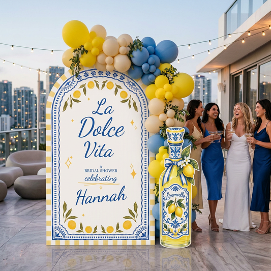 La Dolce Vita Italian Lemon Bridal Shower Backdrop Set - display 1