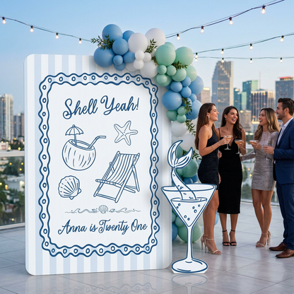 Shell Yeah Beach Birthday Backdrop Set - display 1