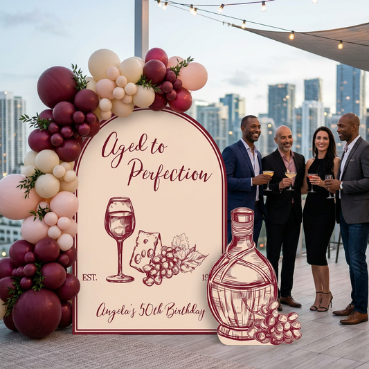 Aged to Perfection Wine Theme Birthday Party Set - display 1