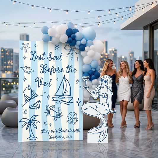 Last Sail Before the Veil Bachelorette Backdrop Set - display 1