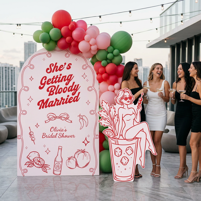 Bloody Married Bridal Shower Backdrop Set - display 1
