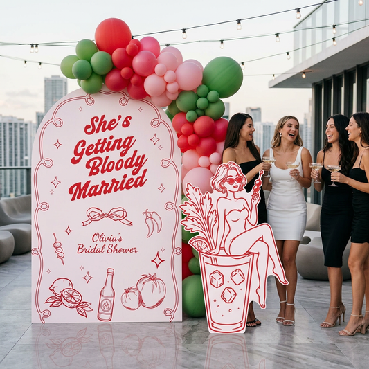 Bloody Married Bridal Shower Backdrop Set - display 1