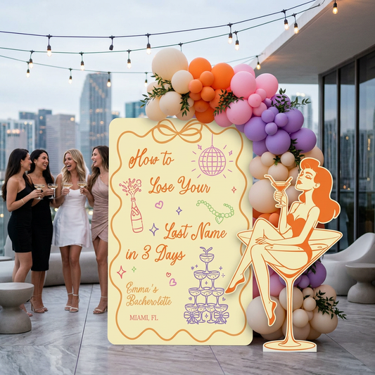 Lose Your Last Name Bachelorette Backdrop Set - display 1