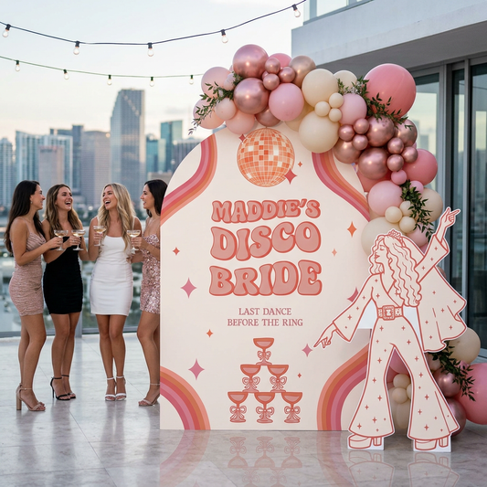 Disco Bride Bachelorette Party Backdrop Set - display 1