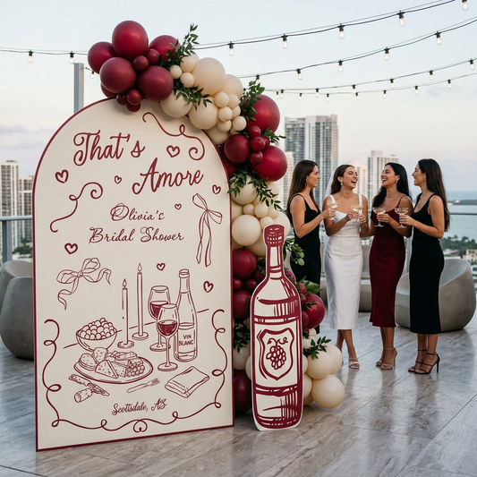 That's Amore Italian Wine Bridal Shower Backdrop Set - display 1